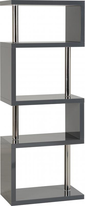 Charisma 5 Shelf Unit in Grey Gloss